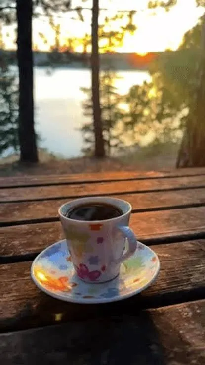 A cup of spiced chai at golden hour on the farm
